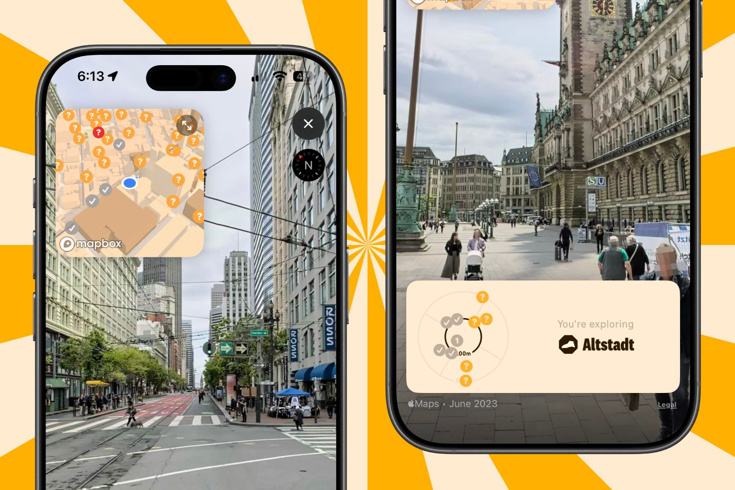 Virtually exploring Market Street in San Francisco and the Altstadt in Hamburg