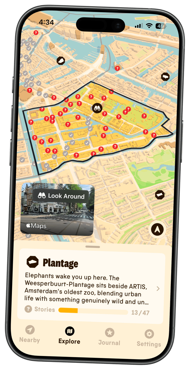 Map of hidden stories in an Amsterdam neighborhood